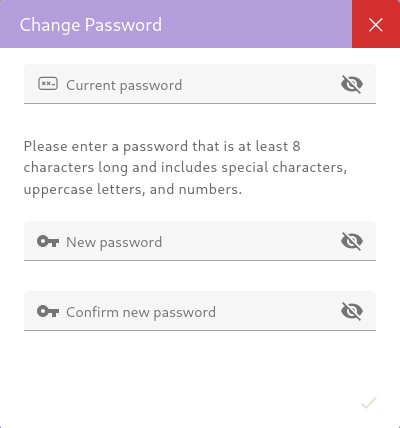 Change Password Button